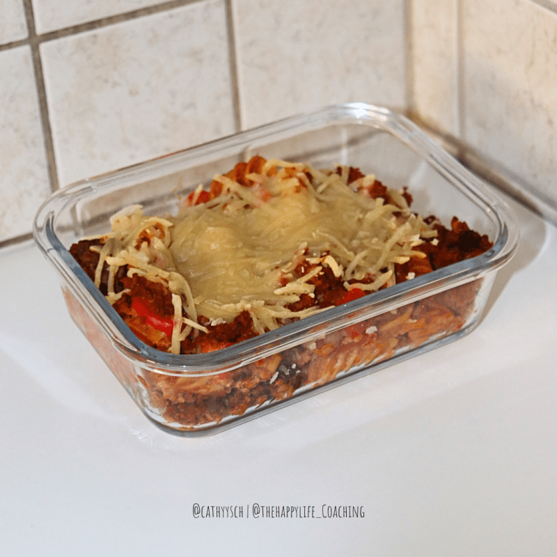 Nudel-Bolognese-Auflauf